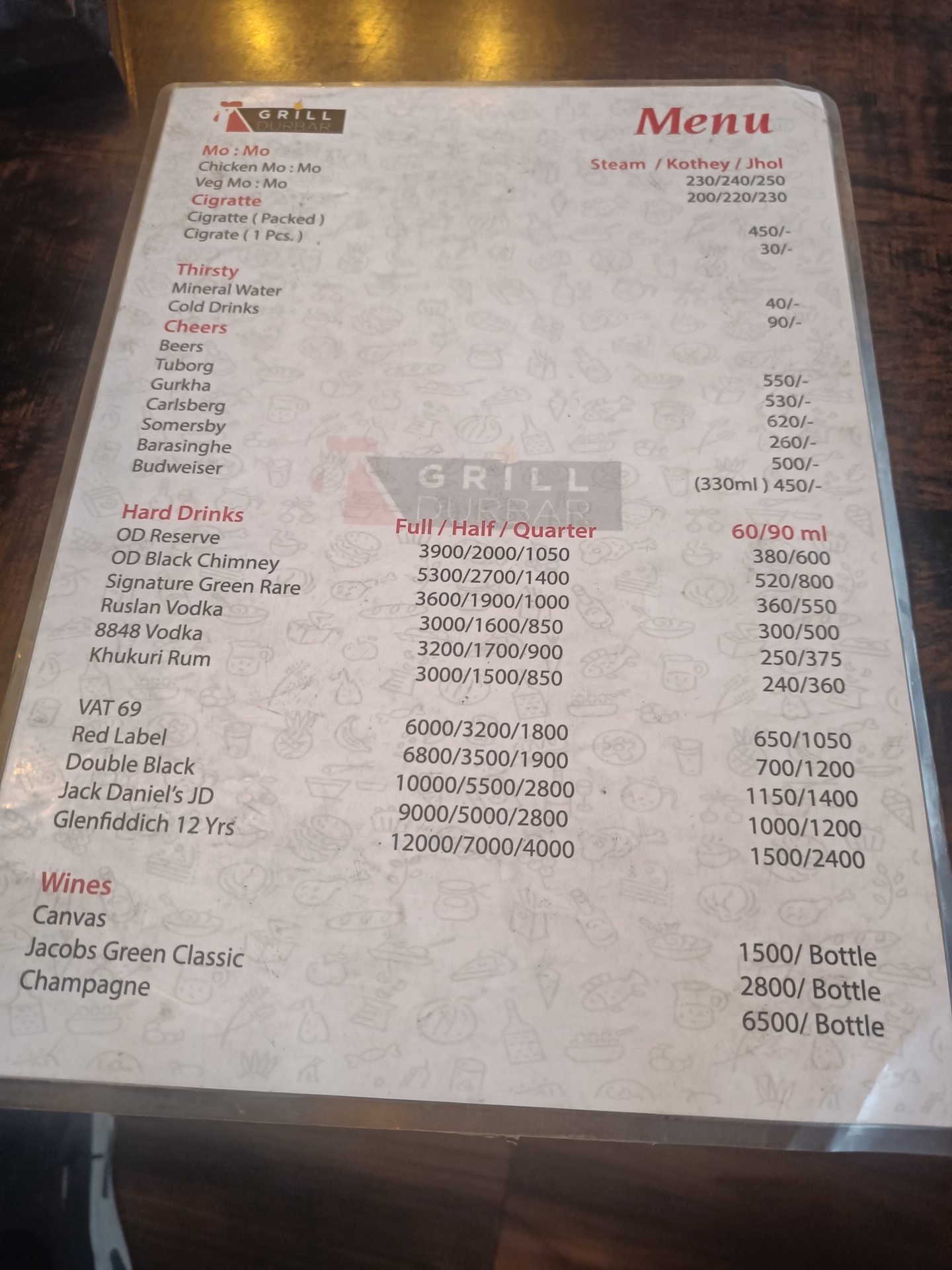 Grill Durbar Jawalakhel menu 2