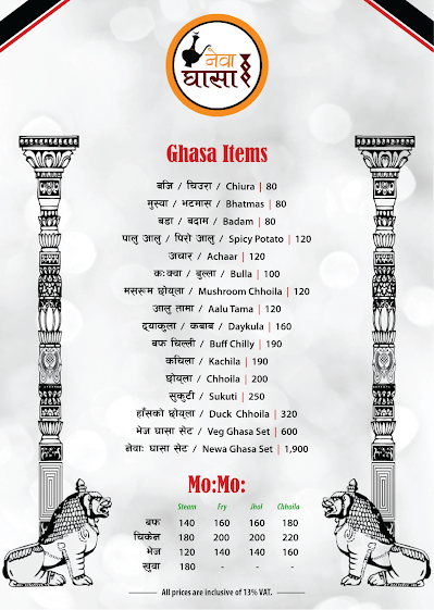 Newa Ghasa Patan menu 2