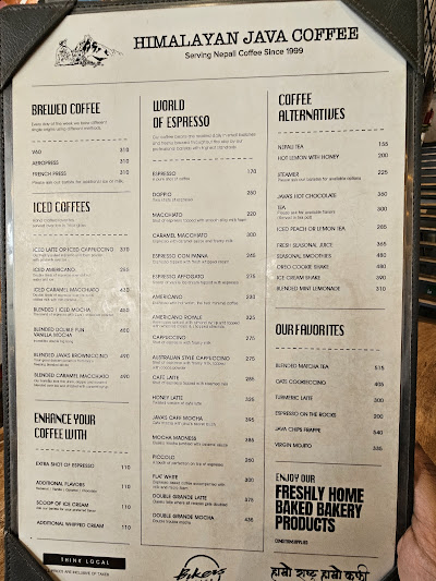 Bikers Cafe (Himalayan Java )- Naxal menu 1