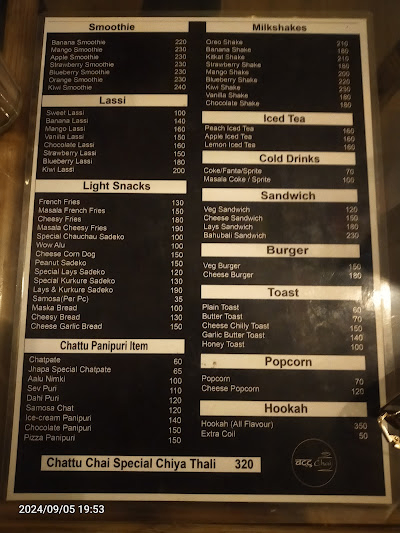 Chattu Chai menu 1