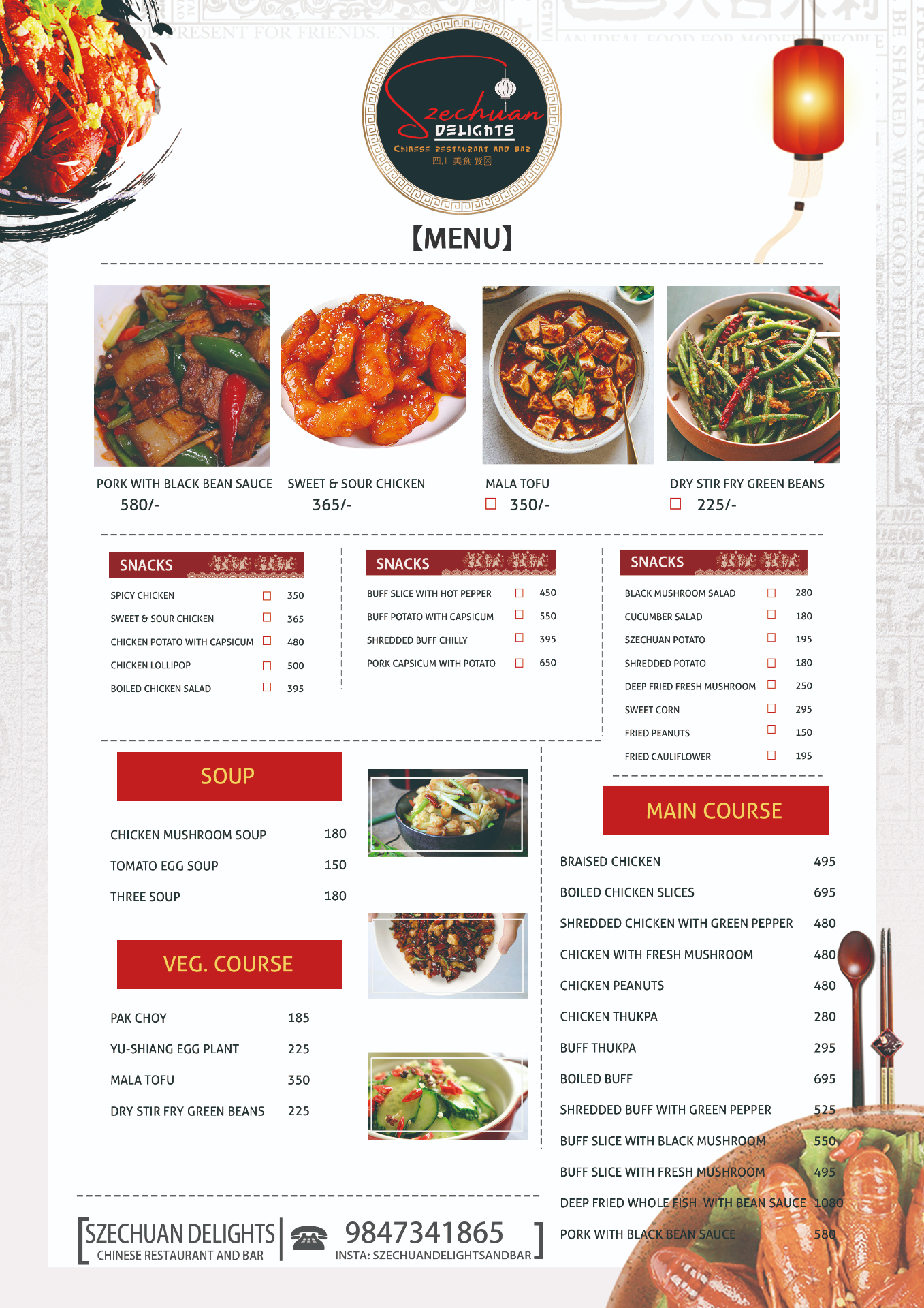 Szechuan Delights and Bar menu 1