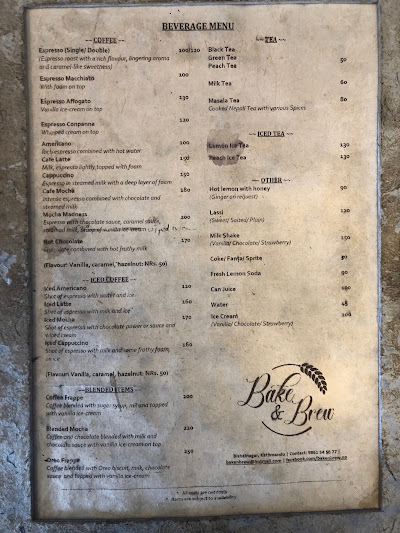 Bake & Brew menu 2