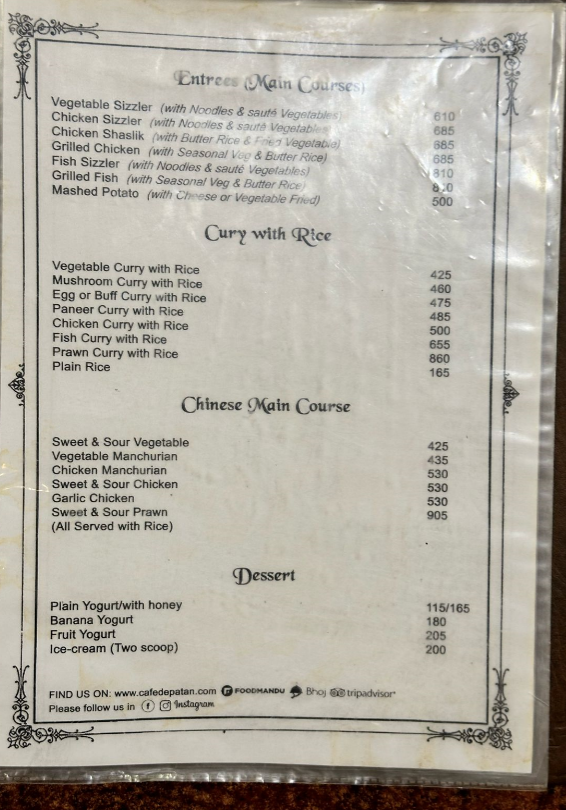 Cafe De Patan _menu_4