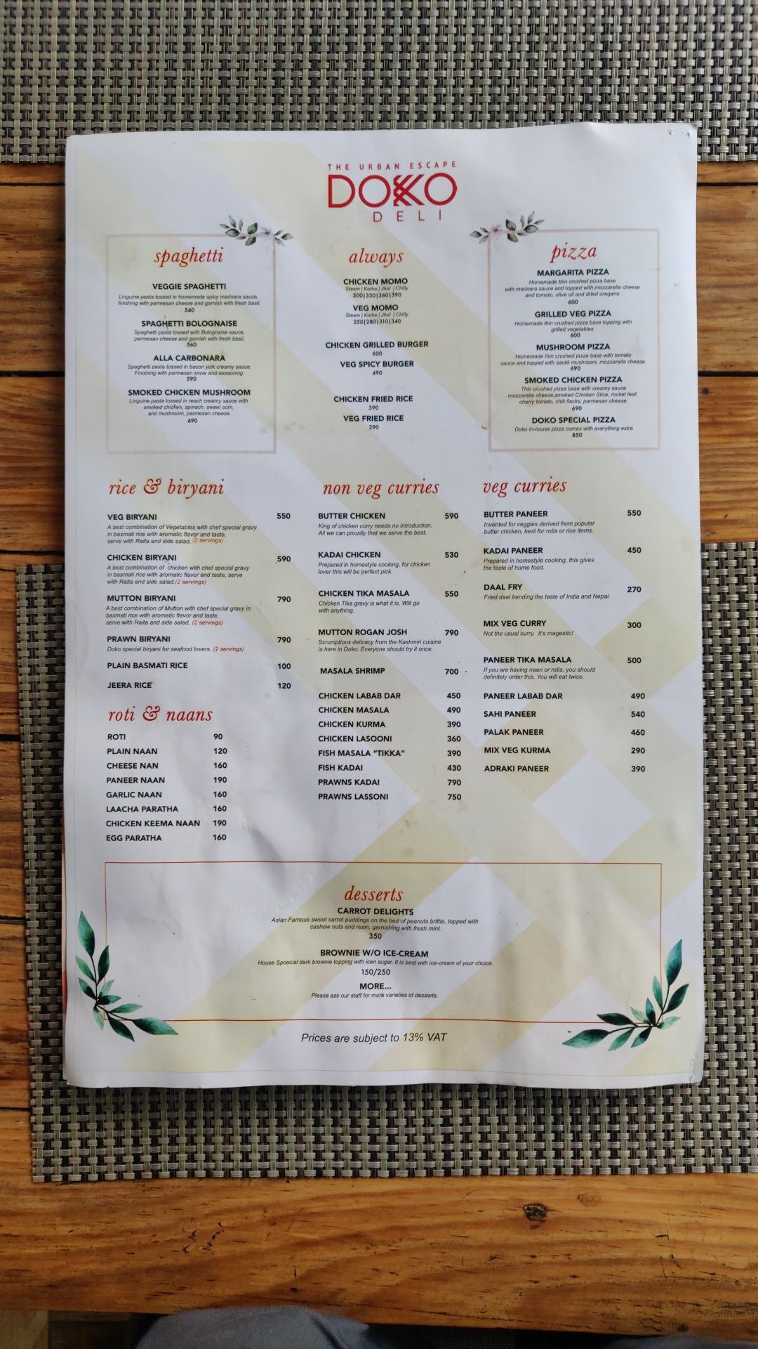 Doko Deli Restaurant menu 1