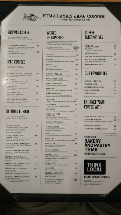 Himalayan Java - Baluwatar menu 1