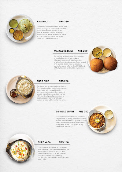 MTR Kathmandu - Vegetarian Restaurant menu 1