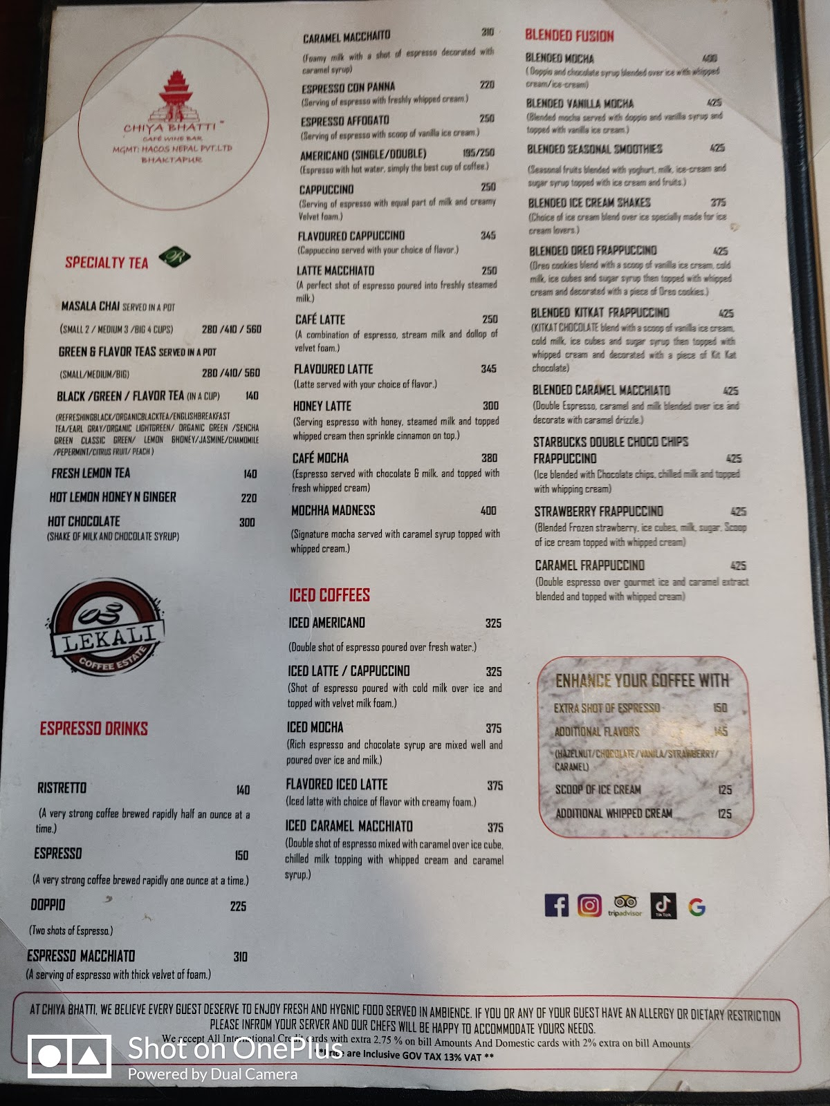 Chiya Bhatti menu 1