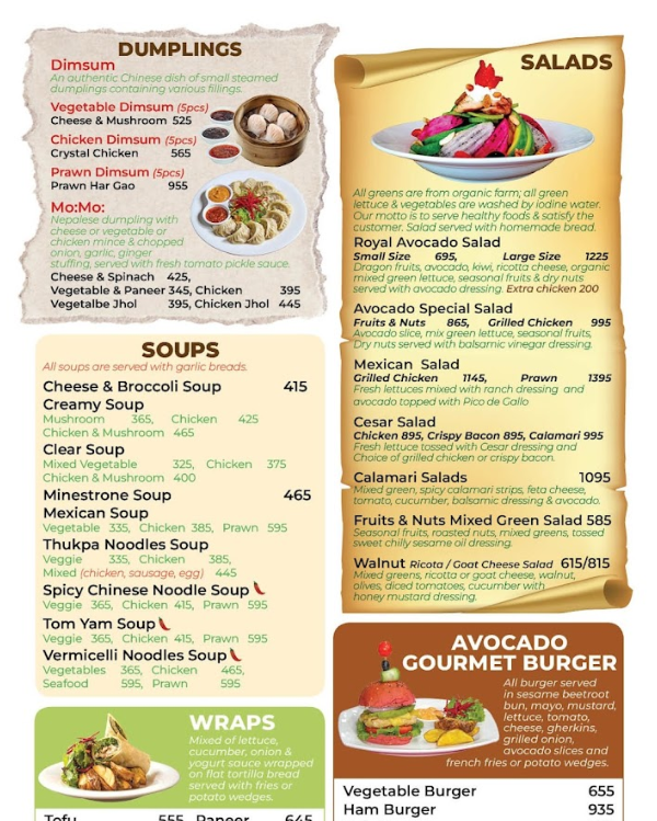 Avocado Cafe Thamel menu 3