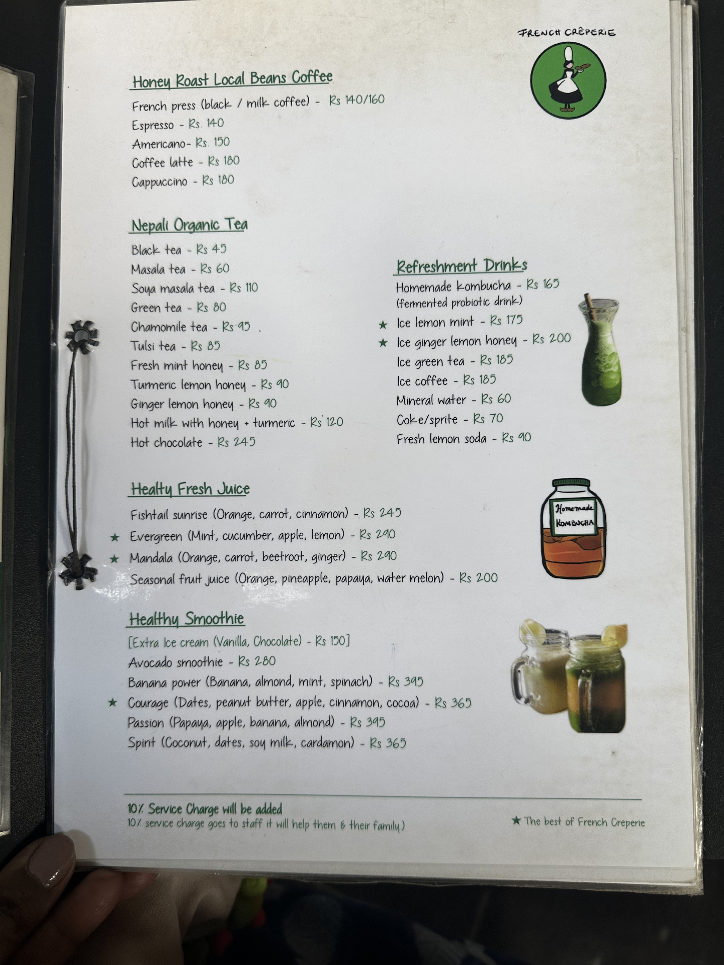 French Creperie menu 1