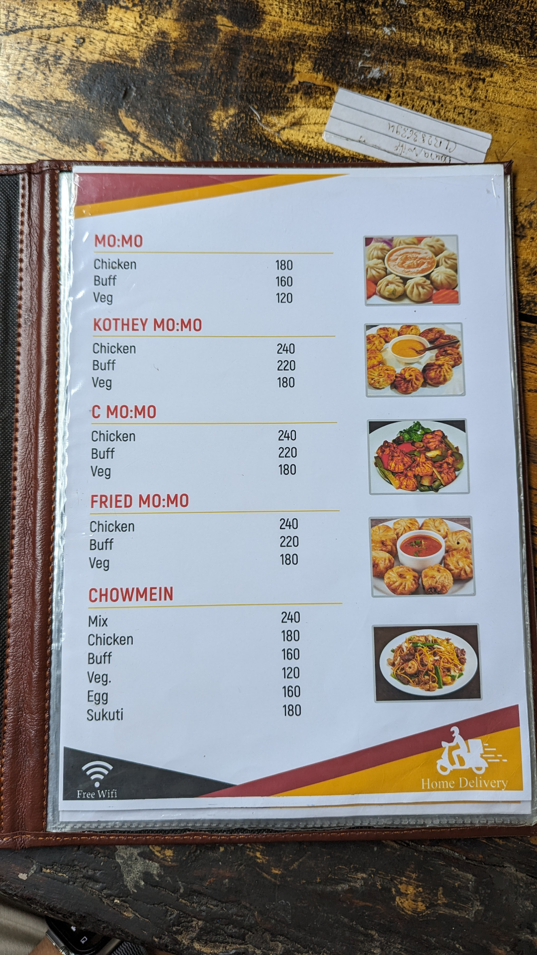 DAURA MO MO menu 1