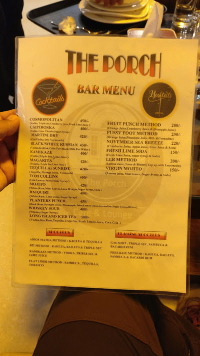 The Porch Café Lounge menu 2