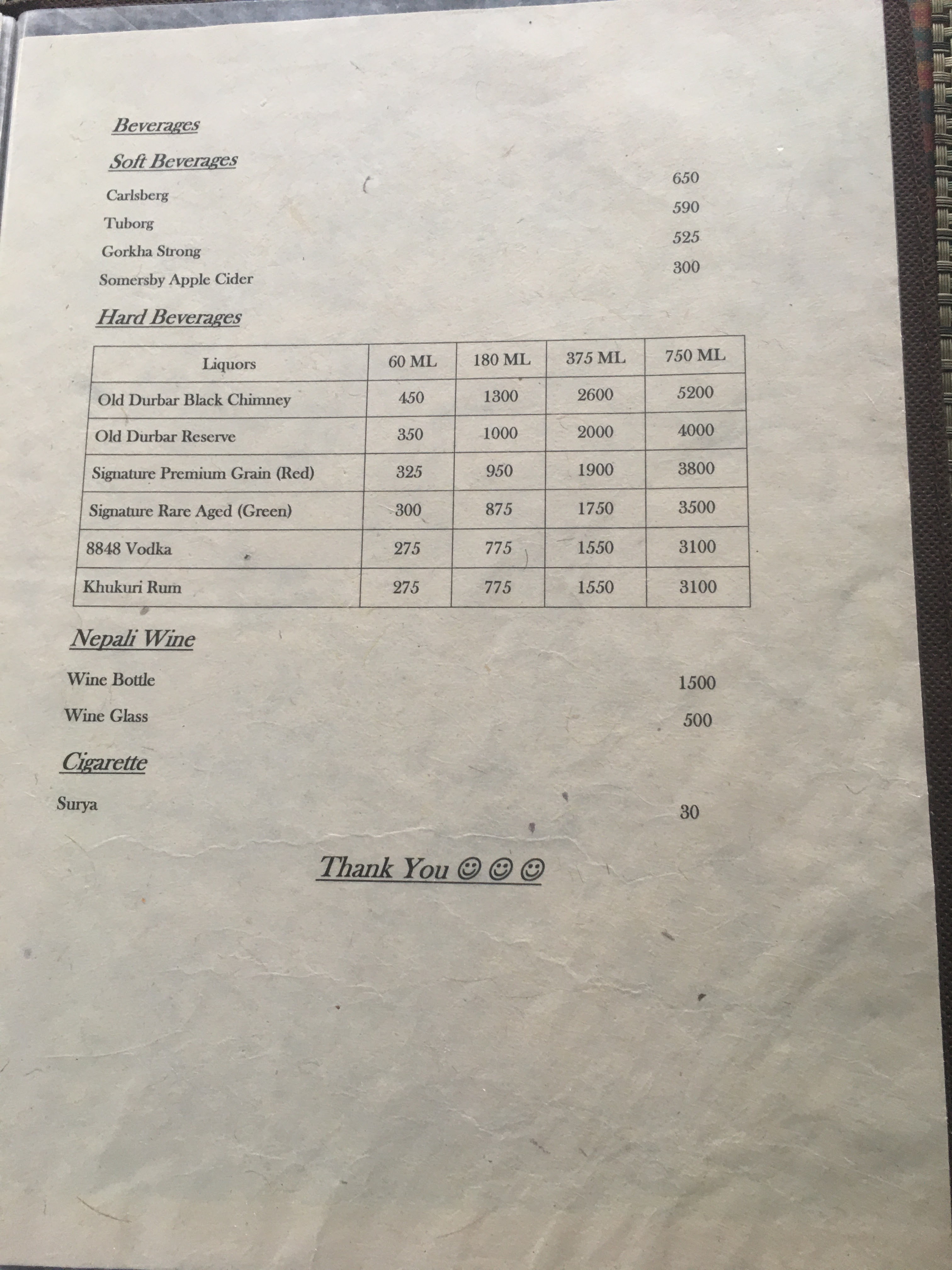 Godawari Garden Kitchen menu 1