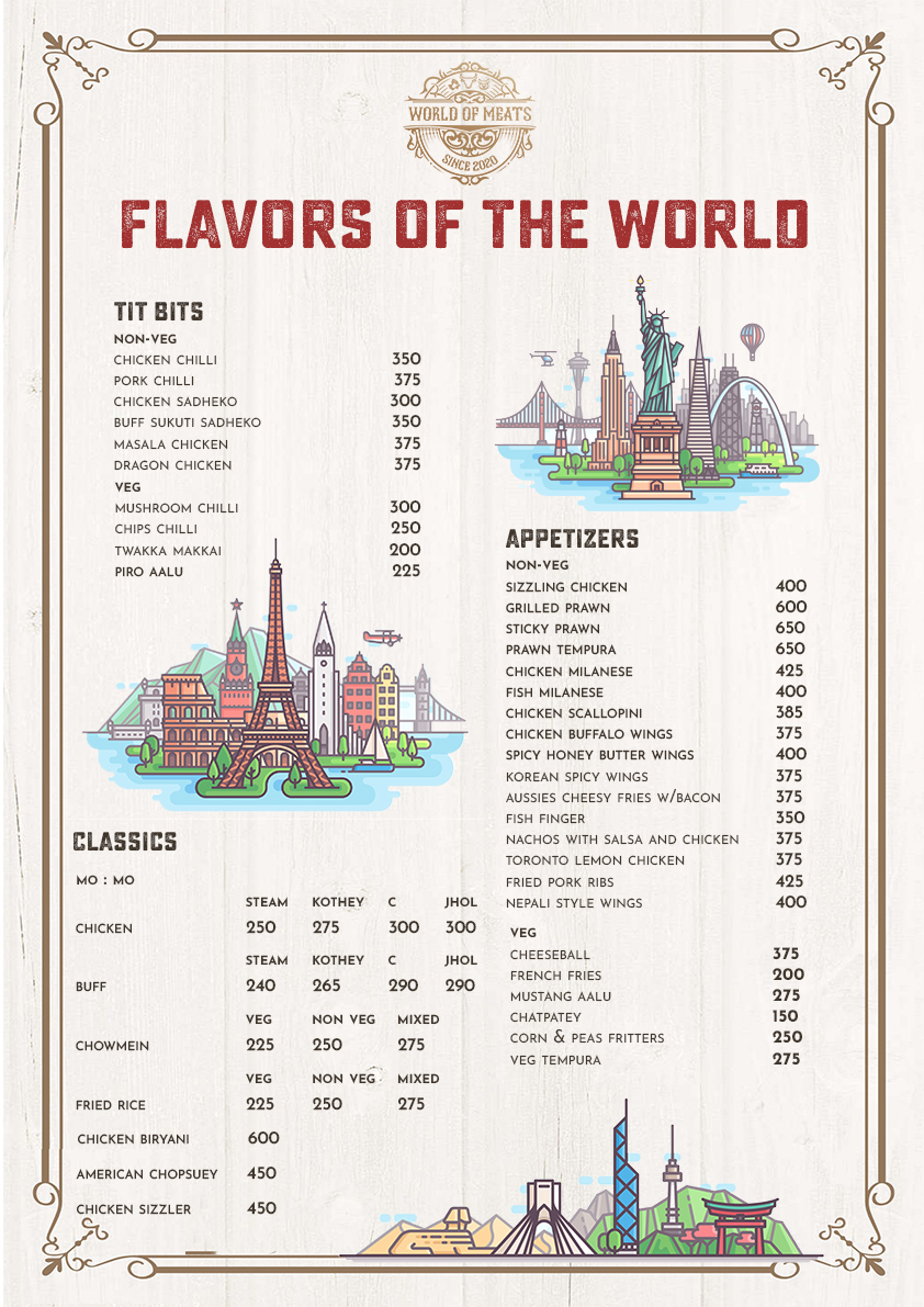World of Meats menu 2