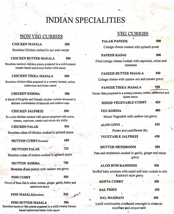 Steaks and Sizzlers by Momo Mazza menu 1