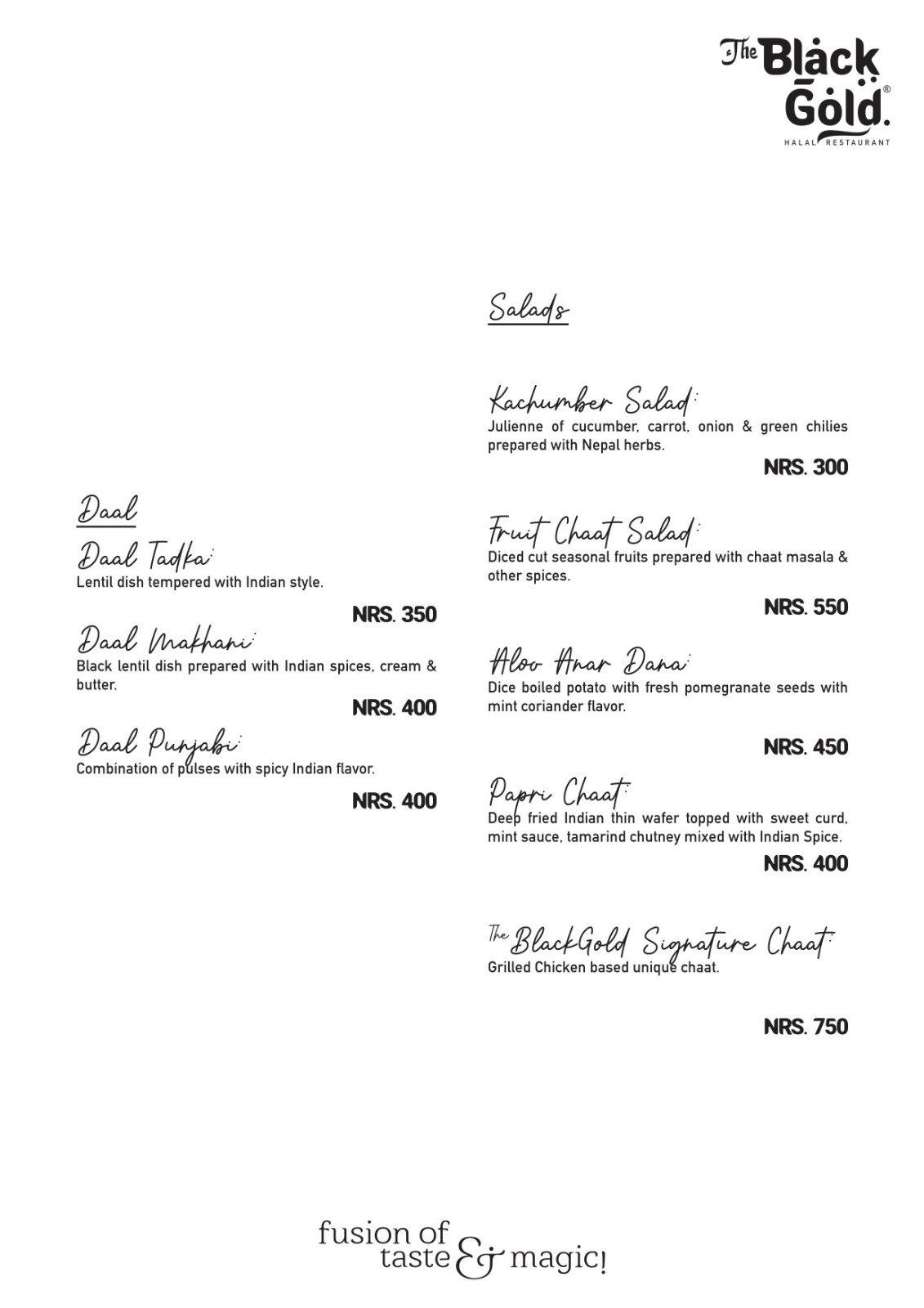 The Black Gold Restaurant : Halal Authentic_menu_8