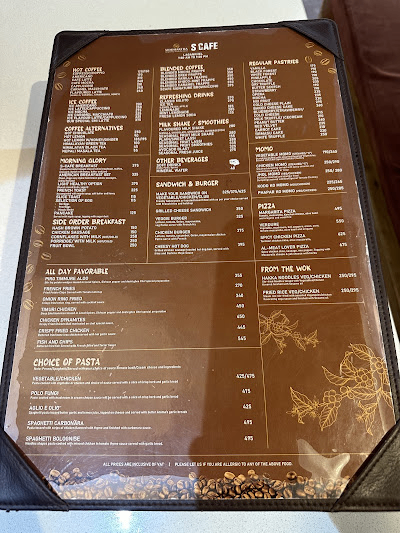S Cafe, lagankhel menu 1