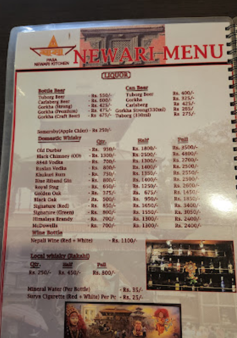 Pasa Newari Kitchen menu 1