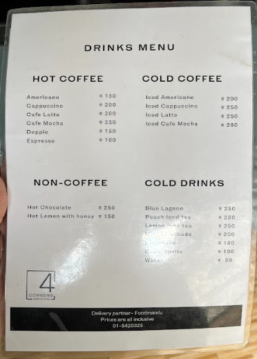 4Corners Pizza menu 2