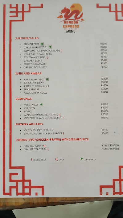 Dragon Express Asian Eatery menu 1