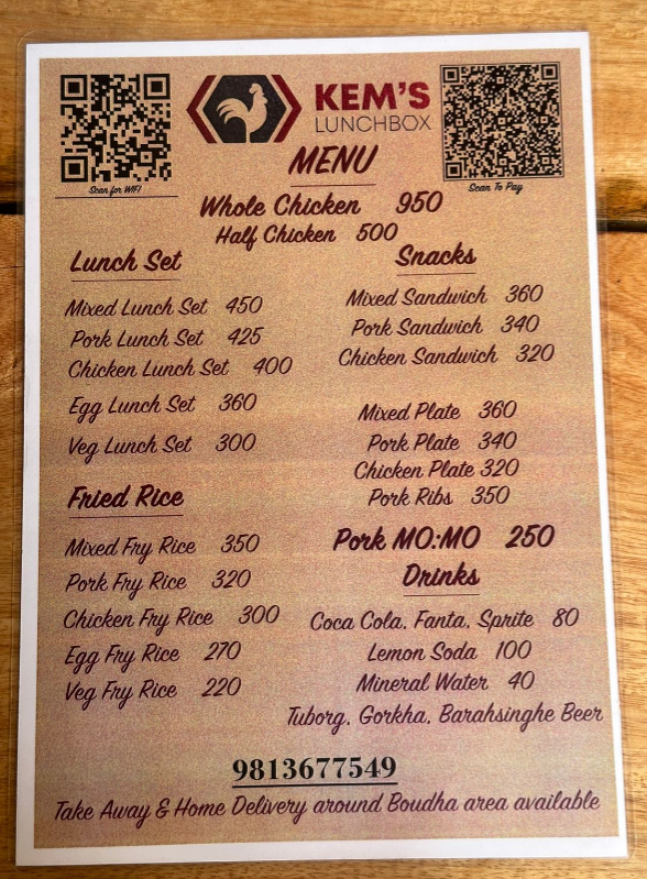 KEM’S Lunchbox menu 1
