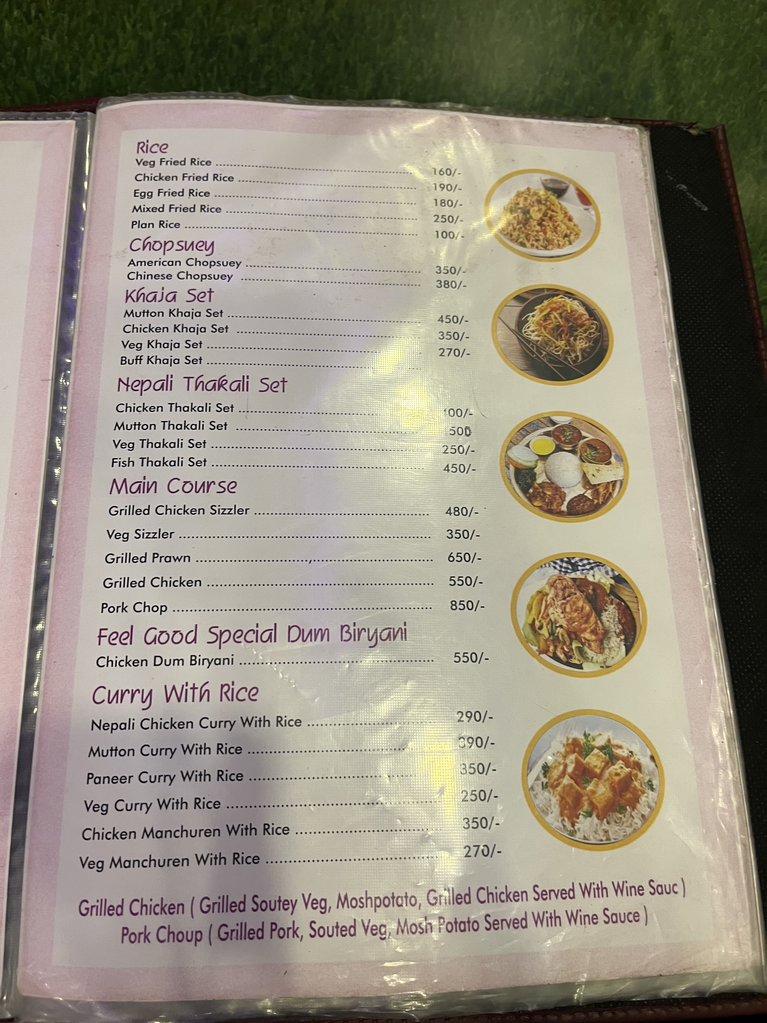 Feel good restaurant & thakali cuisine menu 1