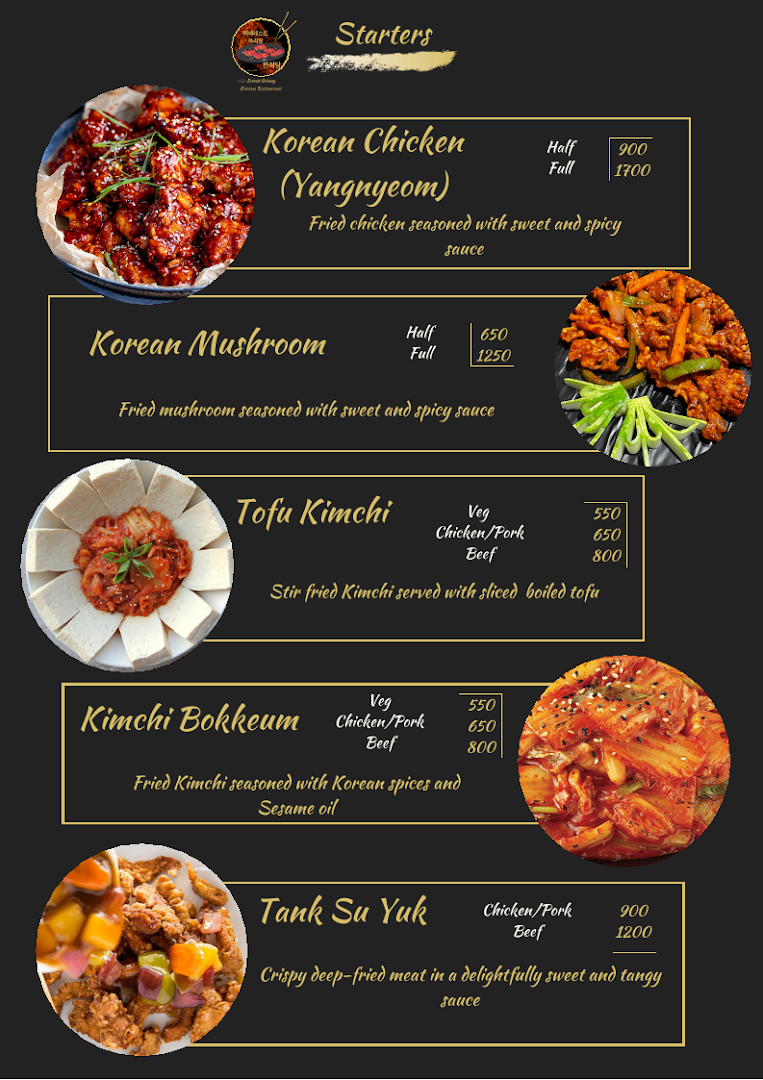 Everest Arirang Korean restaurant menu 2