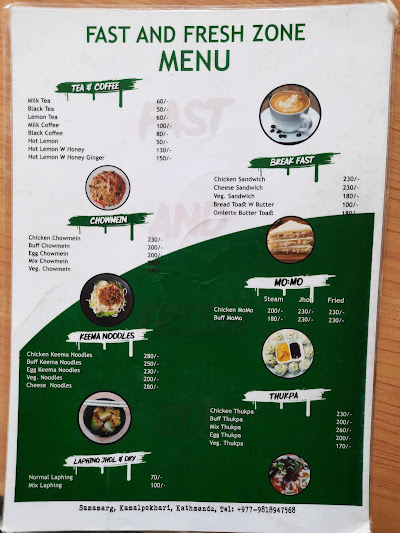 Fast & Fresh Zone menu 3