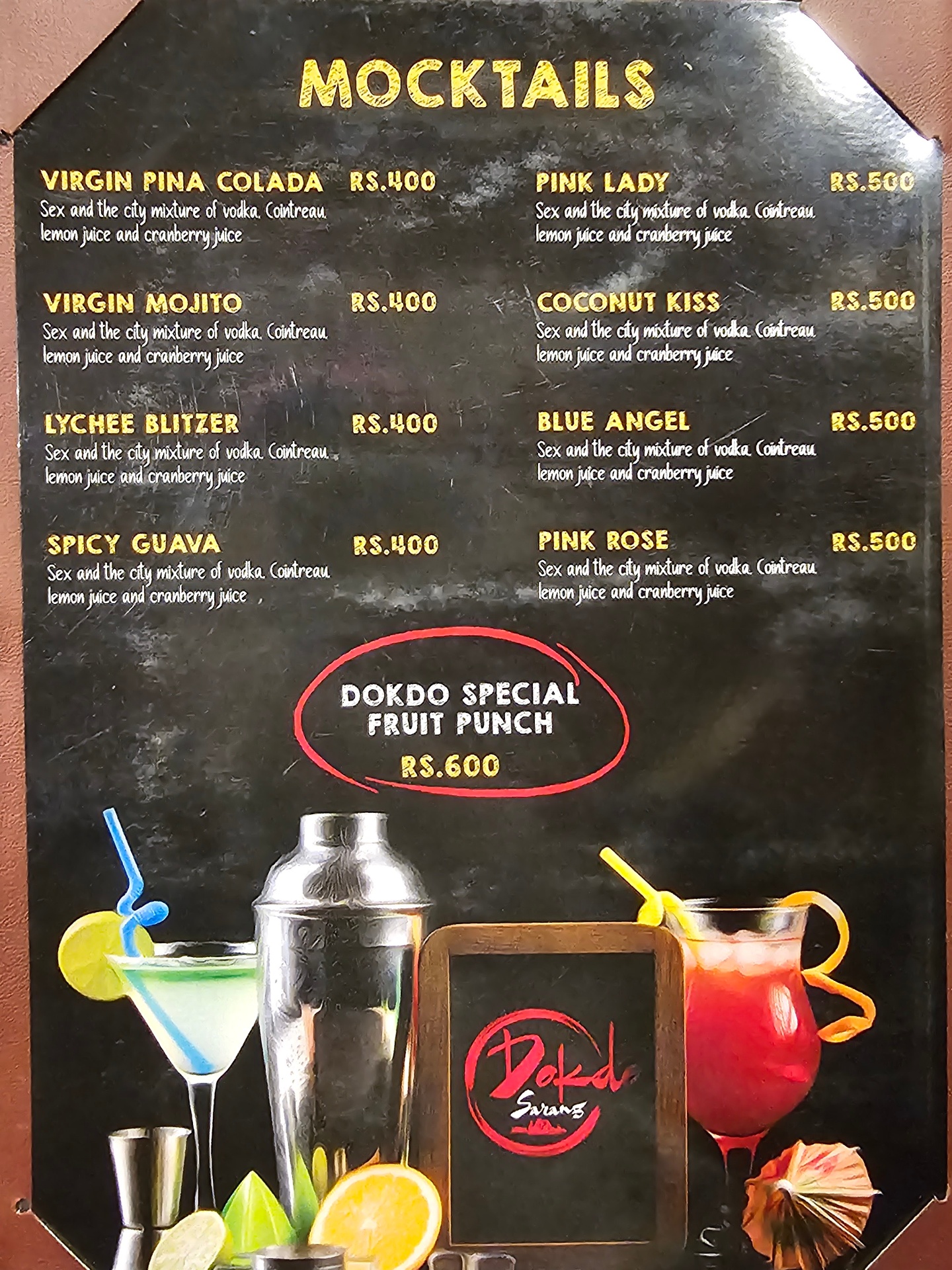 Dokdo Sarang korean restaurant menu 2