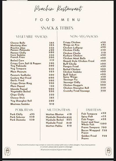 Prachin Restaurant menu 2