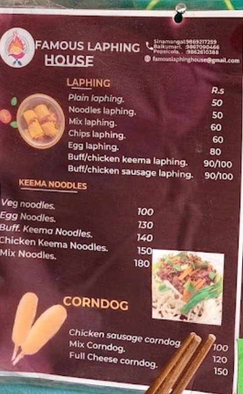 Famous Laphing House menu 1