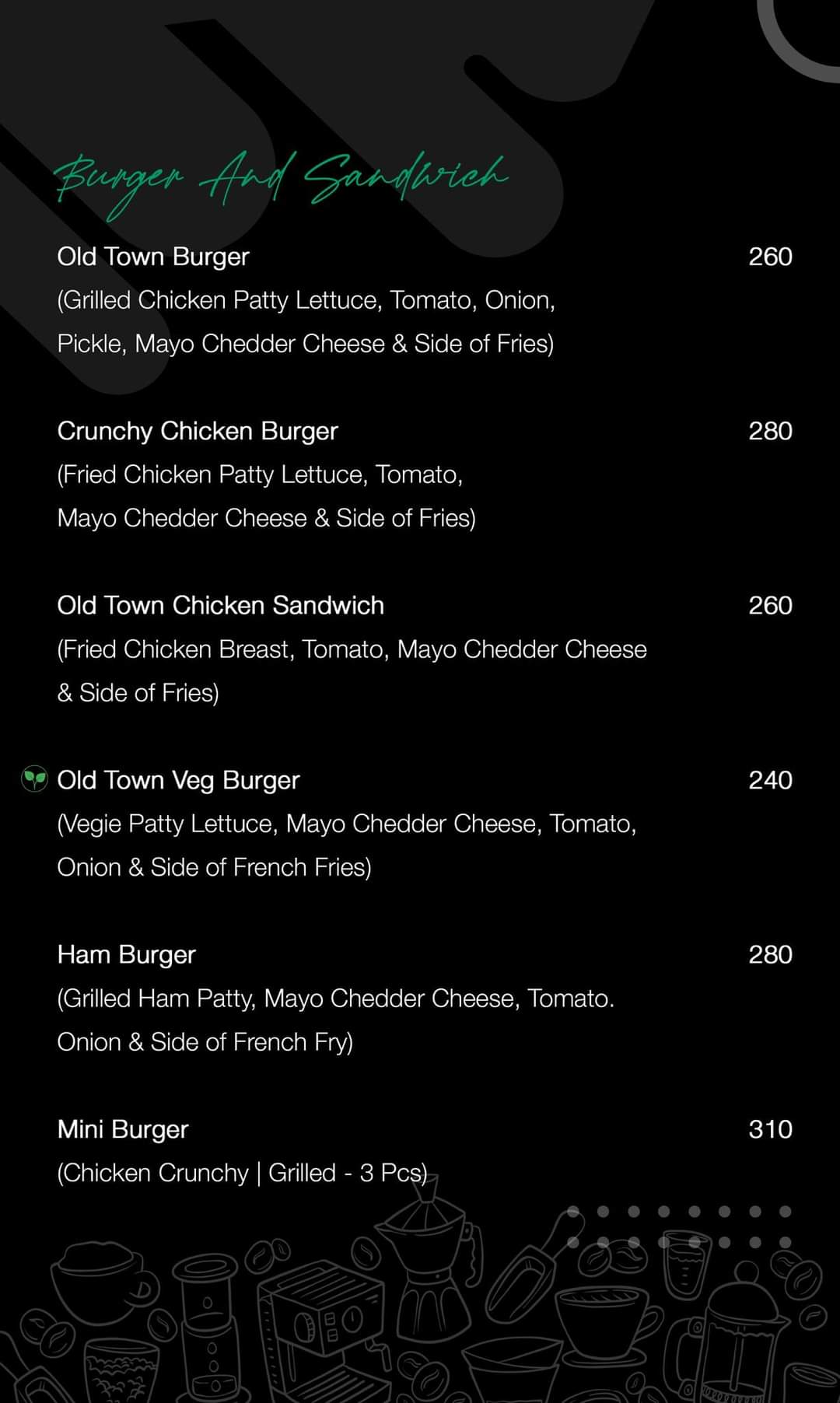 Old Town Restaurant & Coffeeshop menu 1