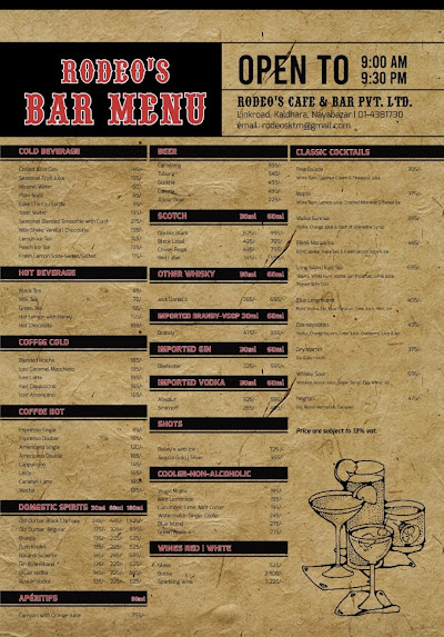 Rodeo's Cafe and Bar menu 2