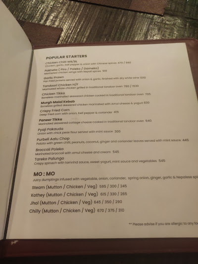 Bajeko Sekuwa - Anamnagar menu 2