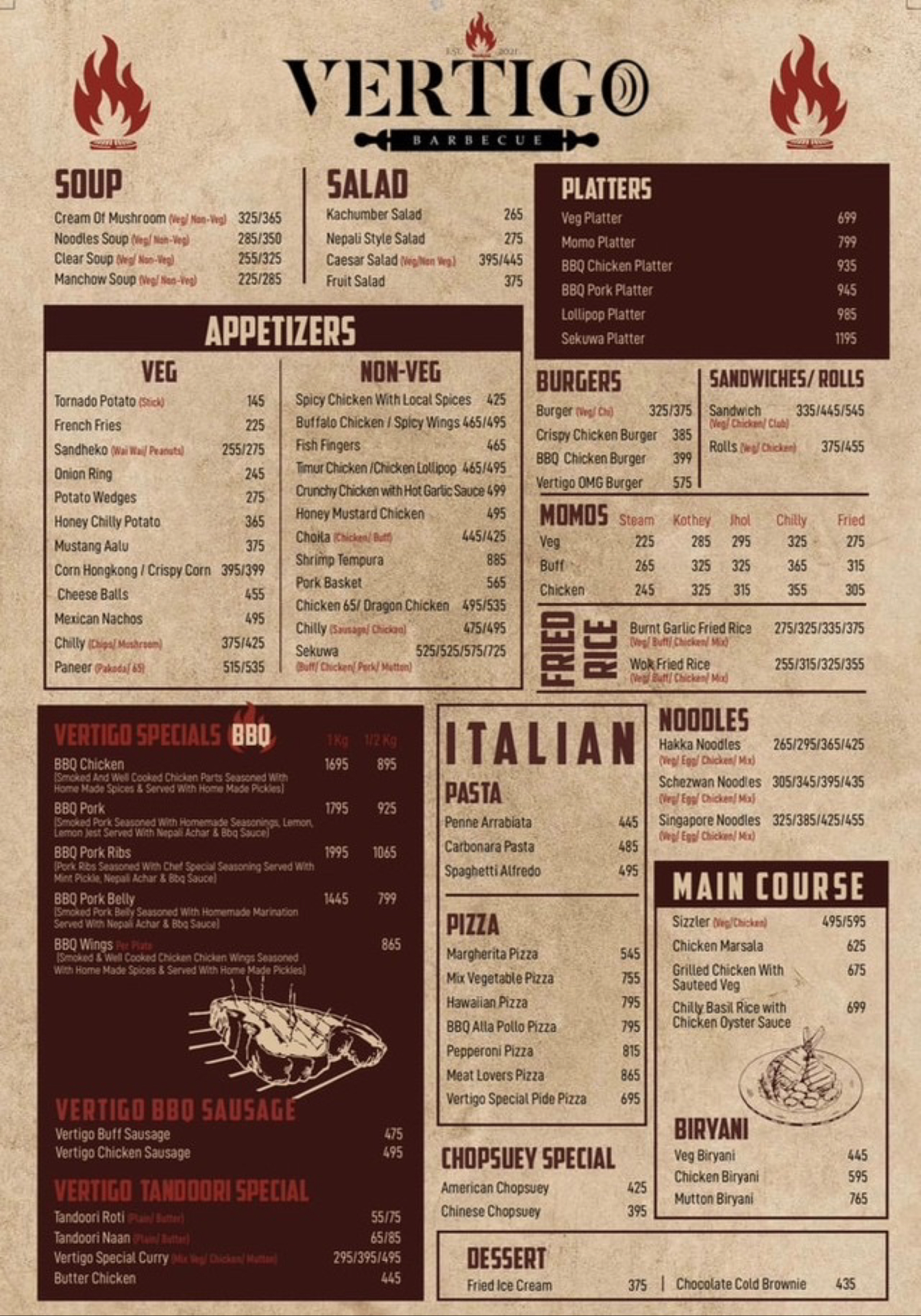 Vertigo BBQ menu 2