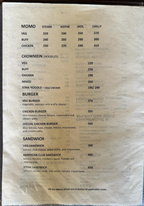 Alpine praise  menu 3