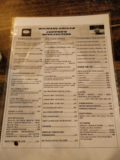 Michael Grills menu 1