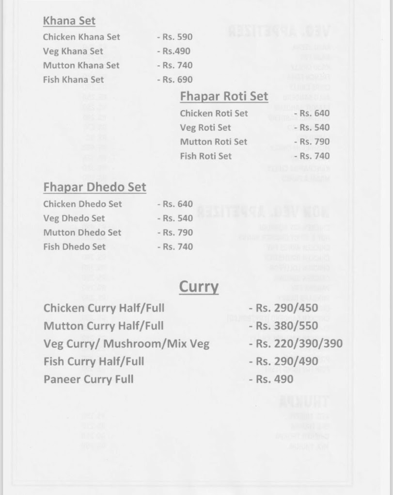 Local Thakali menu 1