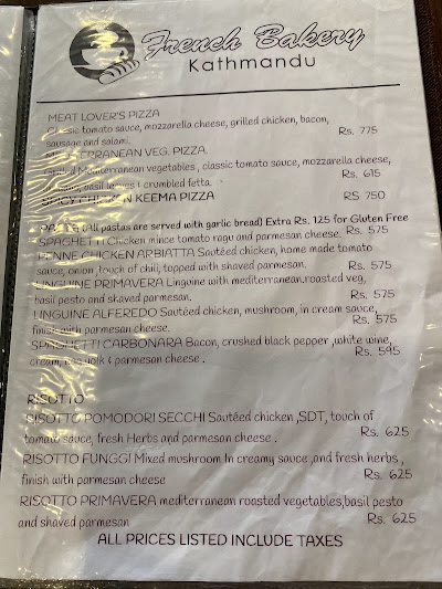 French Bakery menu 3