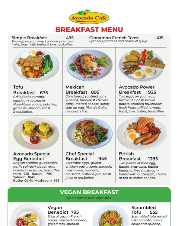 Avocado Cafe Thamel menu 4