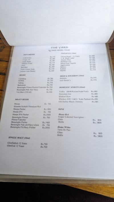 The Yard Restro menu 4