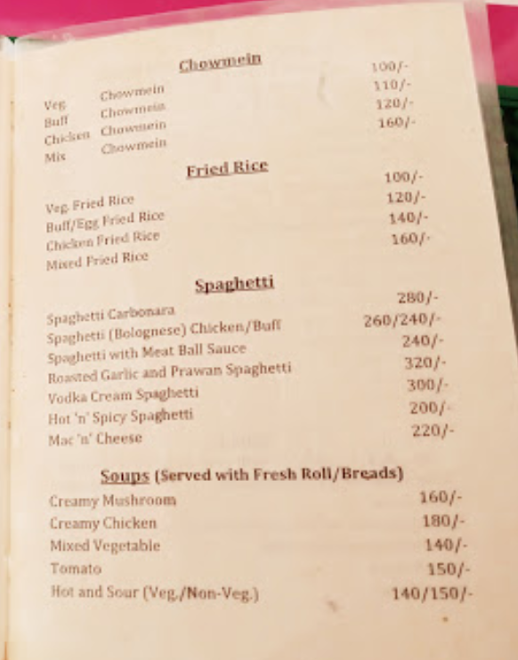 Caffè Dè Mandala menu 2