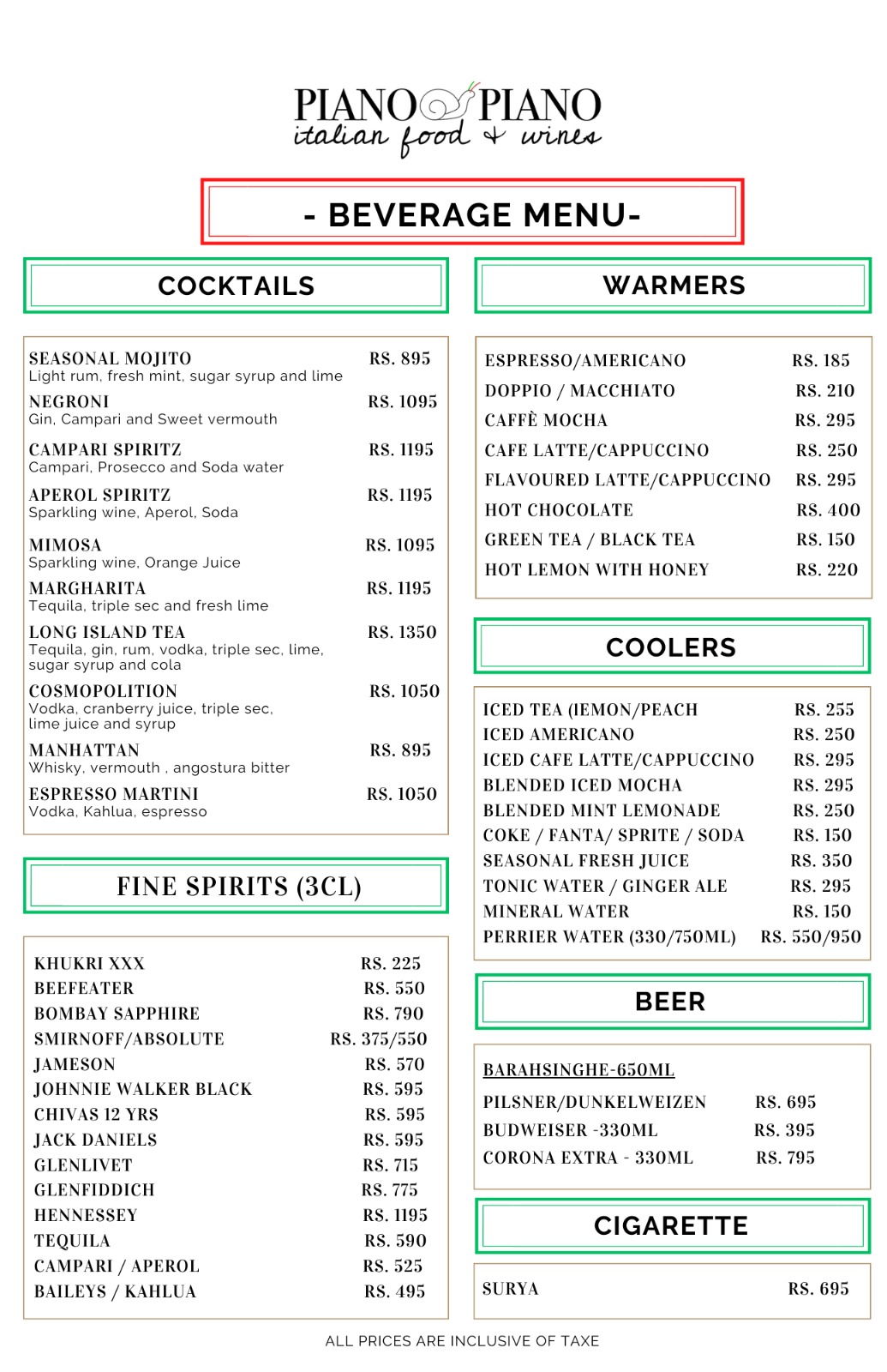 Piano Piano South - Italian Restaurant_menu_1