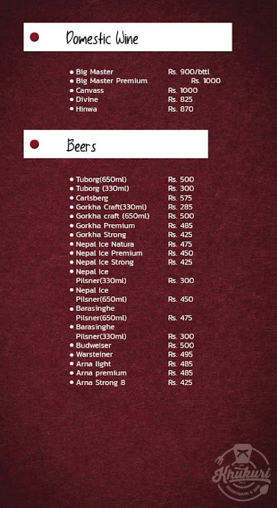 Khukuri a lounge restaurant & bar menu 2